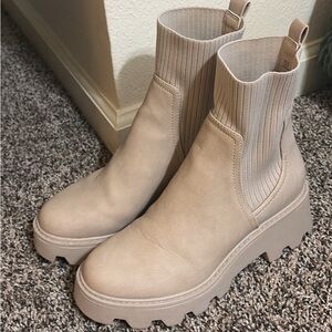 Dolce Vita Taupe Platform Chelsea Boots
